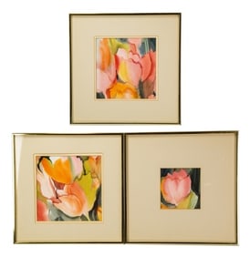 3 Charlotte Stadler Signed Watercolor Paintings