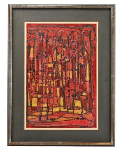 Rafael Ortega Signed Abstract Acrylic Painting (1 of 8)