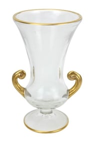 Antique Hand Painted Glass Amphora Style Vase