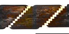 Pair Antique Hand Painted Lacquer Fireplace Panels