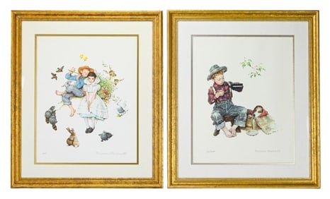 2 Norman Rockwell Numbered Lithographs Framed