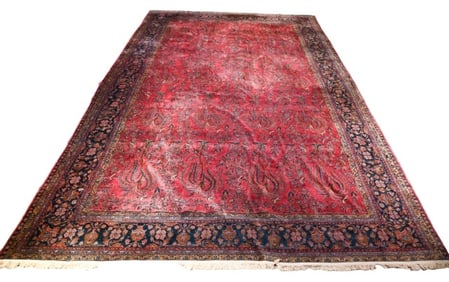 Large Antique Oriental Wool Carpet