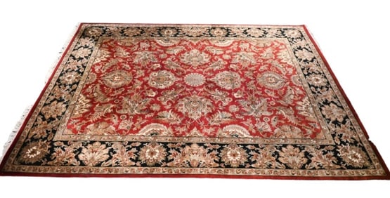 Kaoud Hand Knotted Rust Wool Area Rug