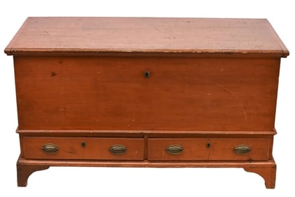Pine Blanket Chest with Two Drawers