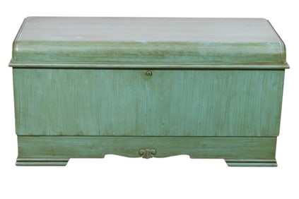 Lane Custom Painted Green Blanket Chest