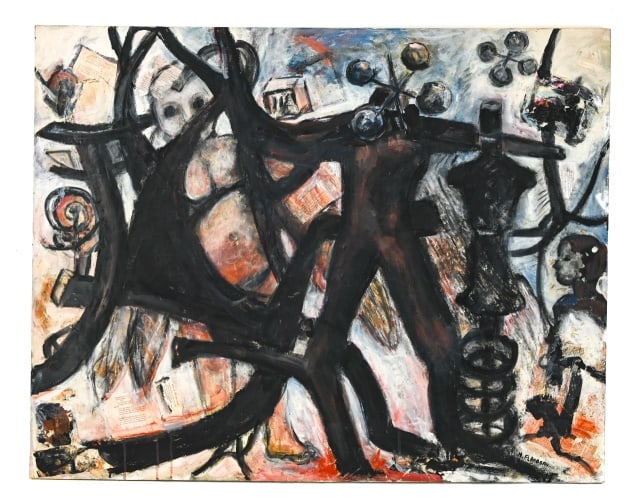 Norma Flanagan Signed Abstract Oil Painting (1 of 10)