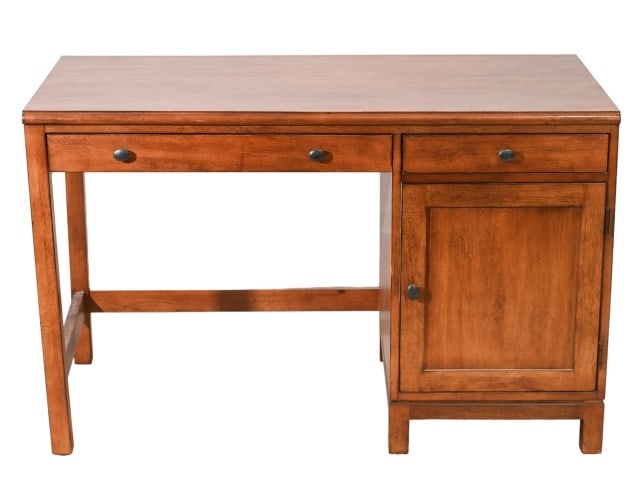 Mission Style Student Desk / Writing Desk: Ethan Allen Mission Style Student Desk. The desk does not have a back. Measures 30 inches x 48 inches x 24 inches