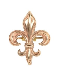 14K YG Victorian Fleur De Lis Brooch Pin