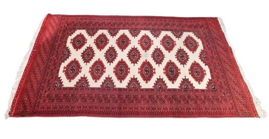 Persian Red Hand Knotted Wool Rug