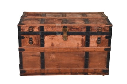 Crouch and Fitzgerald Wood Steamer Trunk