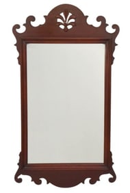 Chippendale Style Hand Carved Mahogany Mirror