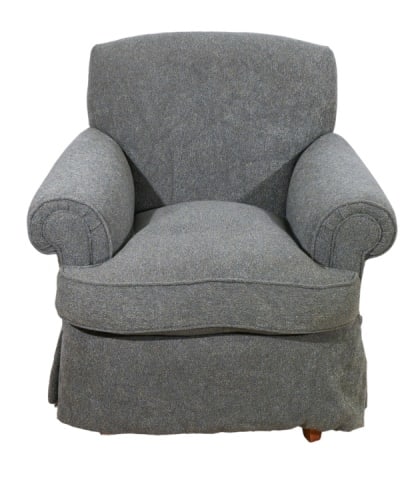 Mid Century Ethan Allen Upholstered Lounge Chair: Mid Century Modern Ethan Allen Custom Upholstered Lounge Chair.Measures 34 inches x 35 inches x 32 inches seat height 18.