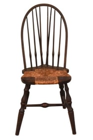 Antique Wanamaker Windsor Rush Seat Chair