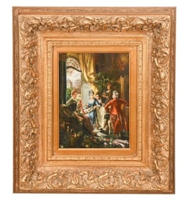 In the Style Herpfer Oil Painting Weaving Garlands
