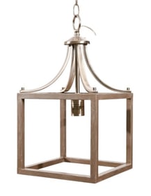 Hampton Style Box Lantern Polished Chrome Pendant