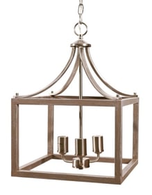 Hampton Style Box Lantern Polished Chrome Pendant