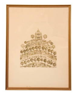 Christine Chagnoux Signed Lithograph 1964 Numbered: Christine Chagnoux, French Born 1939, Signed Lithograph of 1964 Montmartre Numbered 31/150, Framed. Framed measures 28 inches x 21 inches, art measures 26 inches x 13 inches.