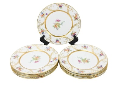9 WM Guerin & Co. Limoges Porcelain Lunch Plates