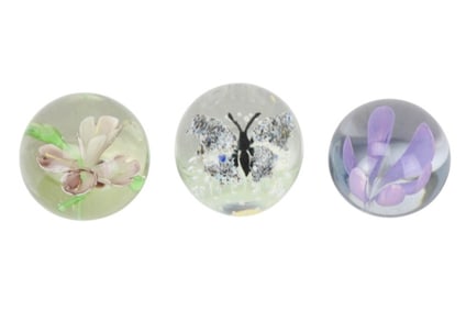 3 Perthshire Scotland Antique Art Glass Weights