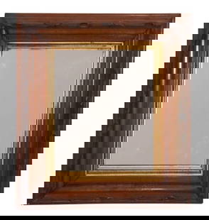 Antique Eastlake Carved & Painted Mirrored Frame: Antique Eastlake Carved and Painted Mirrored Frame with Faux Bois Branch Trim and Gilt Inner Frame. Measures 20 inches x 18 inches, with 12 inches x 10 inch mirrors.