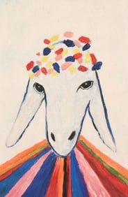 Menashe Kadishman Oil Painting The Birth