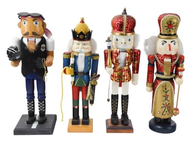 4 Vintage Hand Painted Christmas 14" Nutcrackers