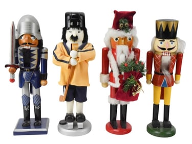 4 Vintage Hand Painted Christmas 14" Nutcrackers