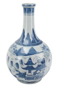 Chinese Export Canton Blue & White Water Jar