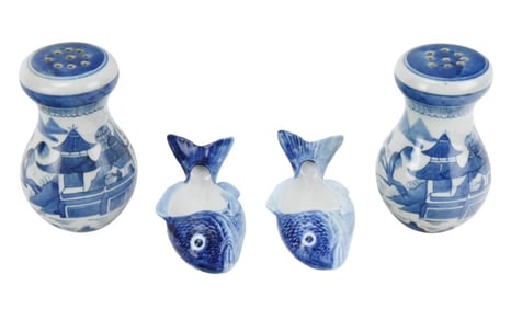 4 Chinese Canton Porcelain Tabletop Items