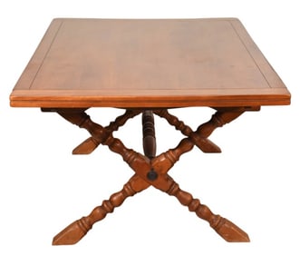 Antique Cushman Colonial Trestle Table w/ 2 Leaves
