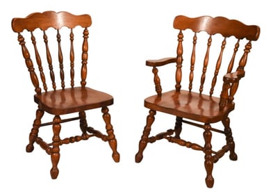 6 Rustic Widndsor Style Lodge Dining Chairs