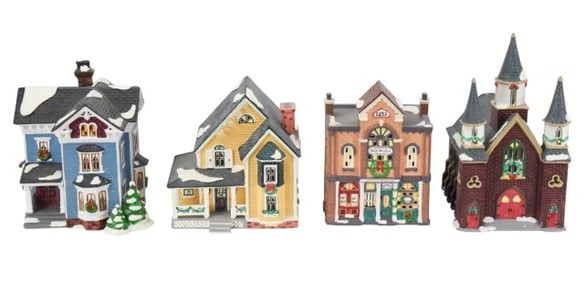 4 Department 56 Snow Village Christmas Buildings