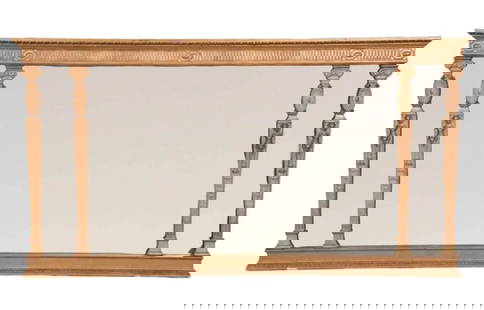 Antique Empire Neo Classical Mantel Mirror: Antique Empire Neo Classical Mantel Mirror. Requires restoration. Measures 29 inches x 54 inches x 2 inches.