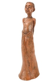 Judy Onder Signed Terra Cotta Statue of Woman