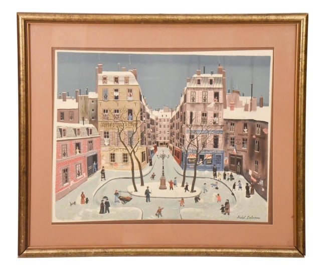 Michel Delacroix Lithograph Parisian Square (1 of 9)