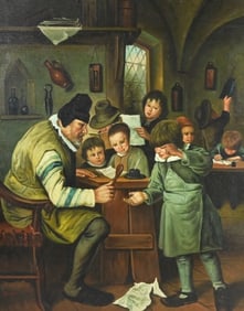 After Jan Steen Oil Painting The Village School