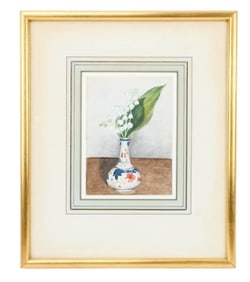 Still Life Watercolor Painting Lily of the Valley