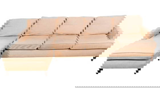 Mitchell Gold Bob Williams Sectional Sofa: Mitchell Gold Bob Williams Sectional Sofa. Needs Cleaning or Reupholstered. Sold as is.Measures 32 inches x 112 inches x 60 inches, seat height 18 inches.