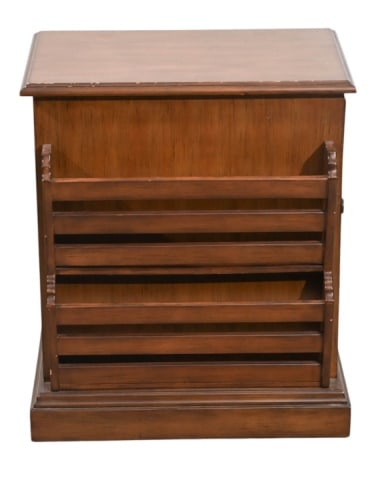Side Table with Built in Magazine Rack: Side Table with Built in Magazine RackMeasures 26 inches x 22 inches x 16 inches.