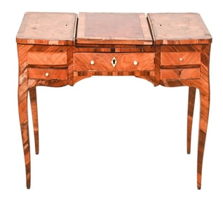 Antique French Provincial Parquetry Inlaid Vanity