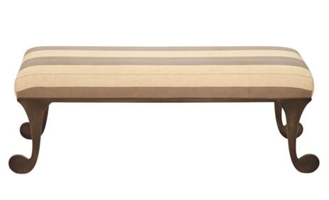 Contemporary Iron Base Custom Upholstered Bench