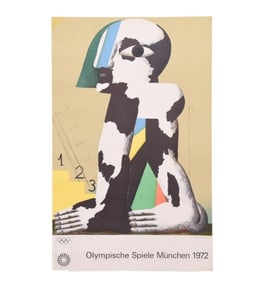 Horst Antes Signed 1972 Olympics Poster