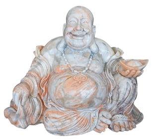 Large Chinese Agate Laughing Seated Buddha Statue