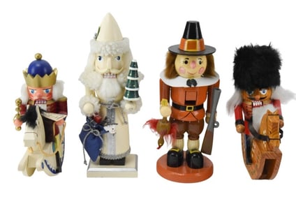 4 Vintage Hand Painted Christmas 12" Nutcrackers