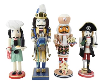 4 Vintage Hand Painted Christmas 14" Nutcrackers