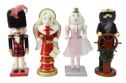 4 Vintage Hand Painted Christmas 14" Nutcrackers