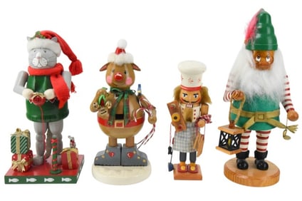 4 Vintage Hand Painted Christmas 12" Nutcrackers