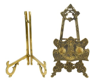 2 Brass Plate or Picture Stands