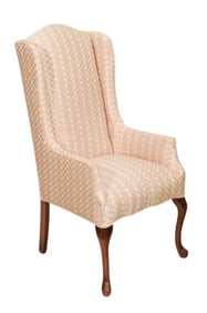 Queen Anne Style Upholstered High Back Chair