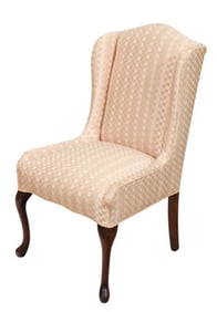 Queen Anne Style Upholstered High Back Accent Chai